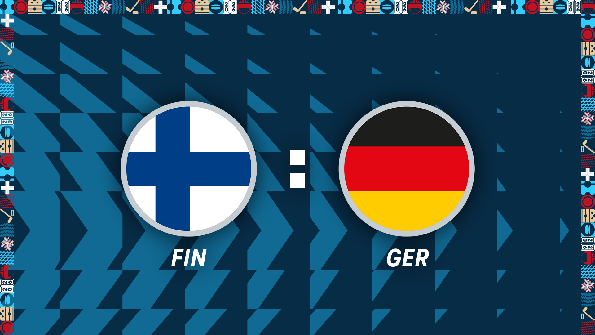 Werbegrafik mit den Flaggen von Finnland und Deutschland